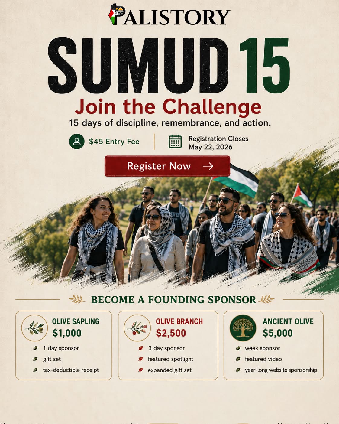 Sumud 15 welcome package graphic